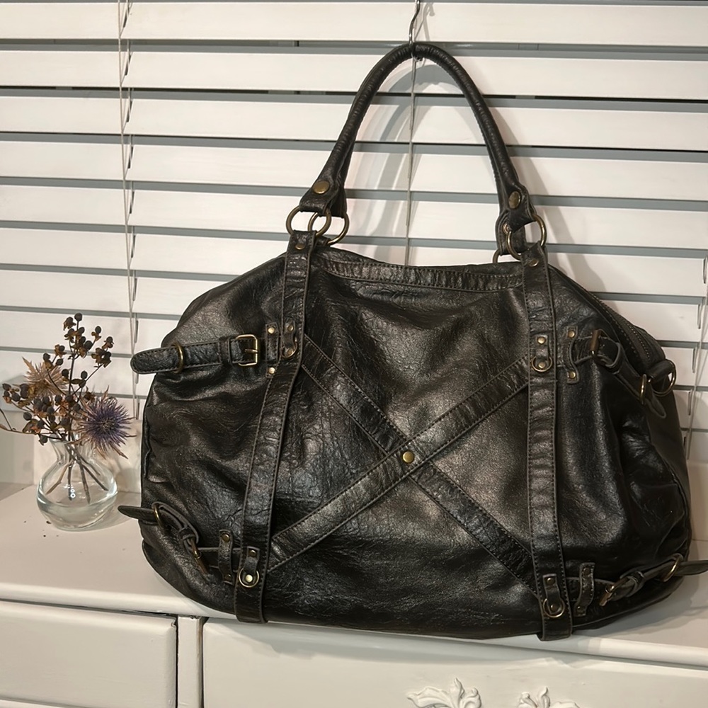 Big Buddha Tiny Dancer Satchel {but not so tiny} Faux Leather Weekender Duffel